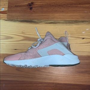 Pink and White Nike Huaraches